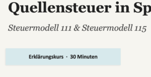 Videokurs Quellensteuer in Spanien – Steuermodell 111 und 115 auf Deutsch erklärt